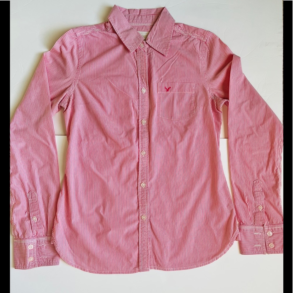 American Eagle Pink button down blouse